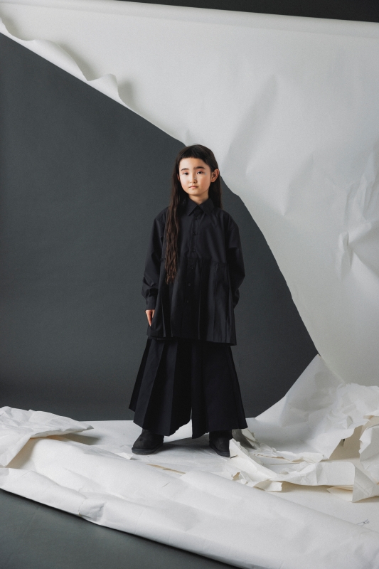 日本伊努伊努 立體摺線寬版褲裙 大人款 3色