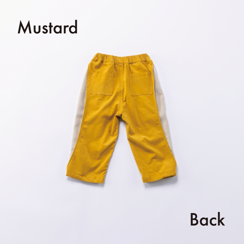 日本伊努伊努 拚格紋圓弧燈心絨寬褲 大人款 3色