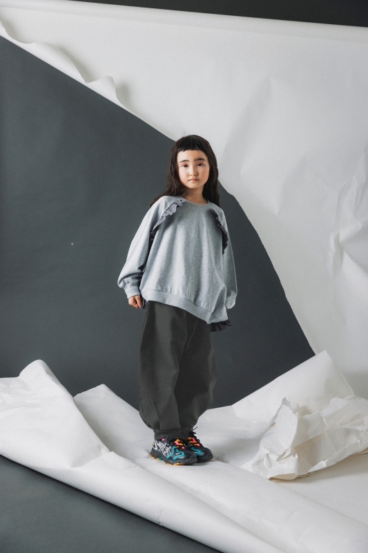 日本伊努伊努 下抓褶圓弧寬褲 大人款 3色