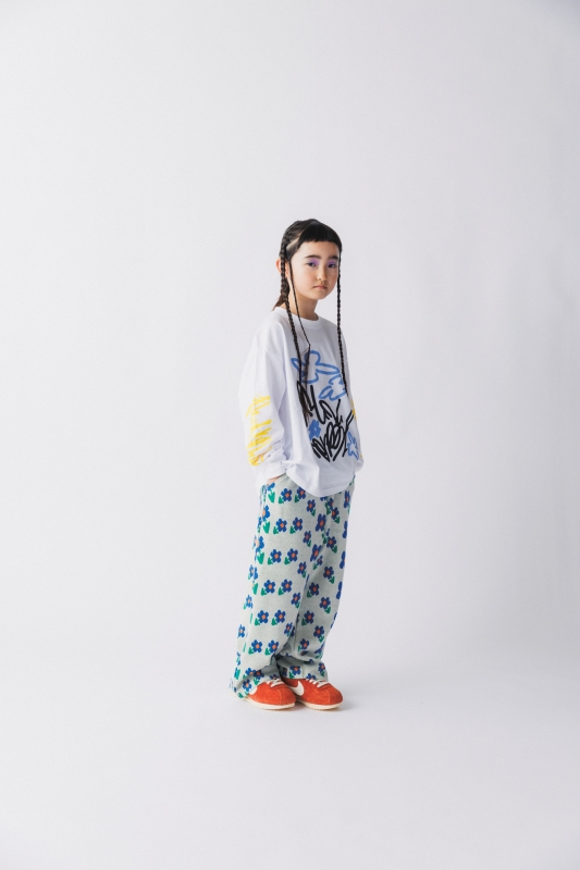 日本伊努伊努 滿版花朵針織長褲 大人款 3色