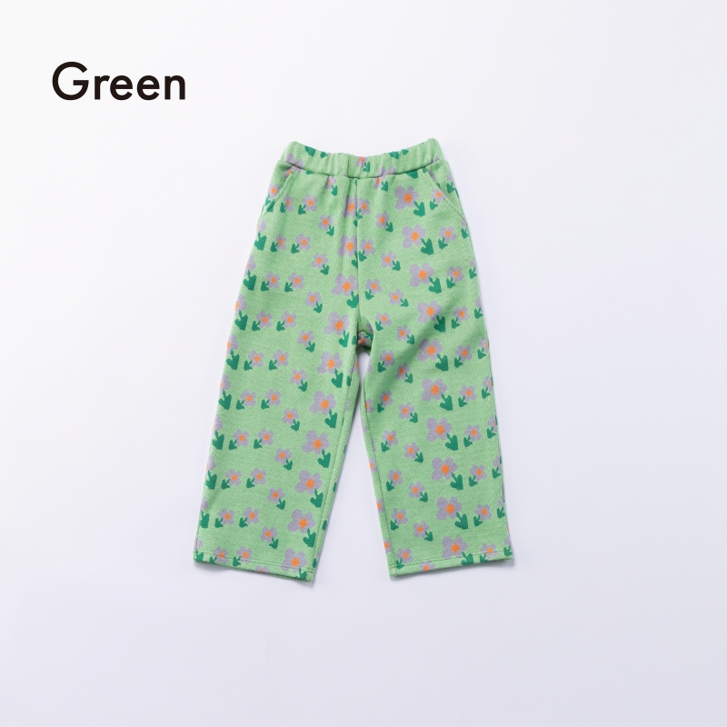 日本伊努伊努 滿版花朵針織長褲 大人款 3色