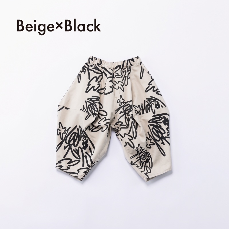 日本伊努伊努 塗鴉感尖角氣球寬褲 大人款 2色
