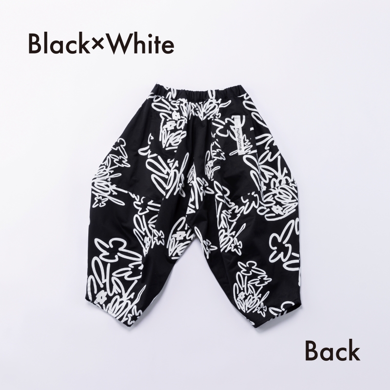 日本伊努伊努 塗鴉感尖角氣球寬褲 大人款 2色