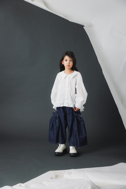 日本伊努伊努 澎澎口袋牛仔寬褲 大人款 2色