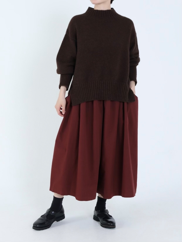 日本奶奶家 棉羊毛打字機側口袋澎感寬褲 3色