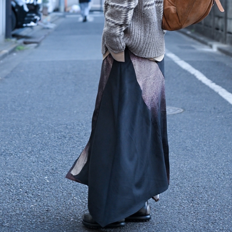 日本ENSW FUMON PRINT PANEL SKIRT