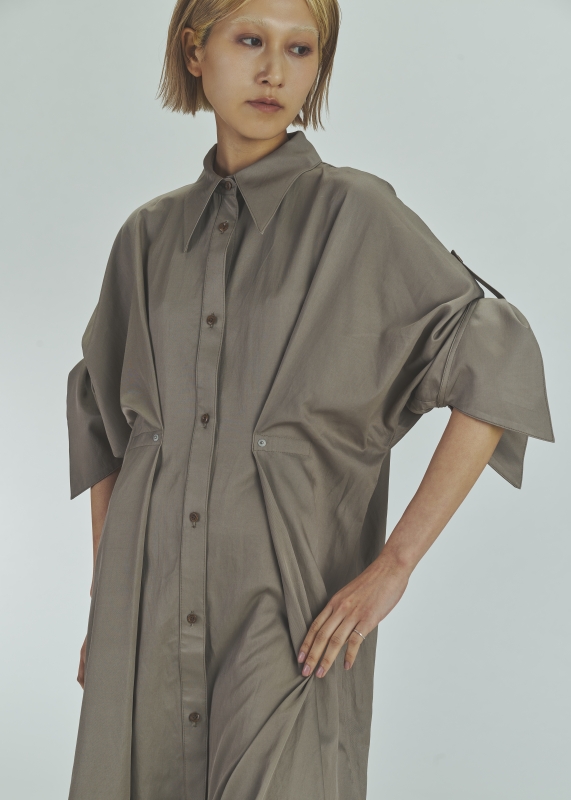 日本ENSW ROLL UP TRIP SHIRT DRESS 2色