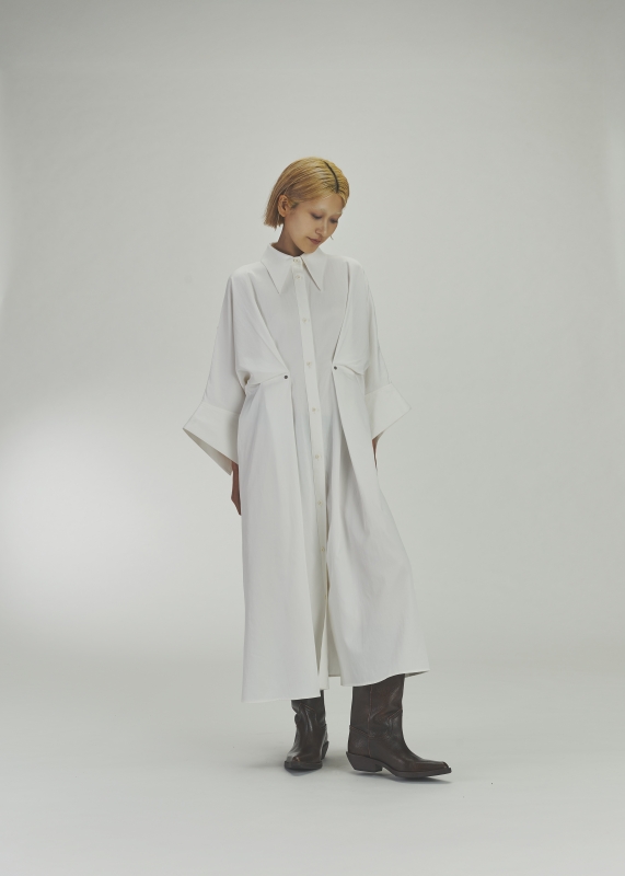 日本ENSW ROLL UP TRIP SHIRT DRESS 2色