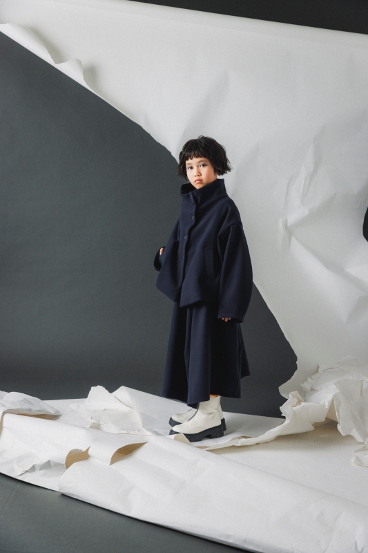 日本伊努伊努 麥爾登交叉厚呢外套 大人款 2色