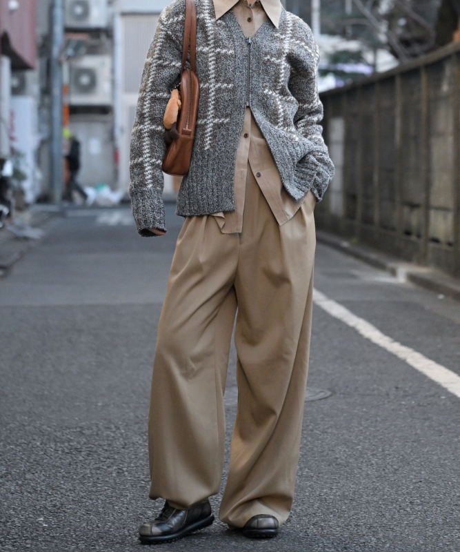 日本ENSW NEPP CHECK DOUBLE FACED ZIP CADIGAN