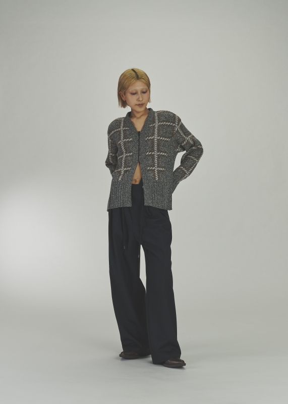 日本ENSW NEPP CHECK DOUBLE FACED ZIP CADIGAN