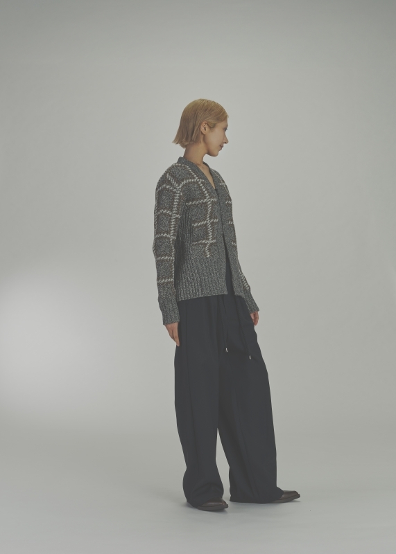 日本ENSW NEPP CHECK DOUBLE FACED ZIP CADIGAN