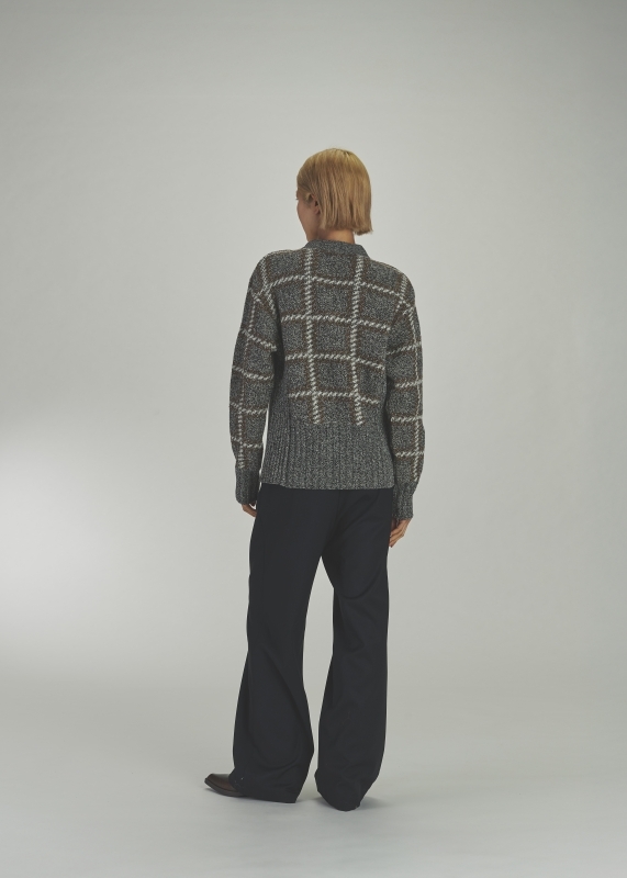 日本ENSW NEPP CHECK DOUBLE FACED ZIP CADIGAN