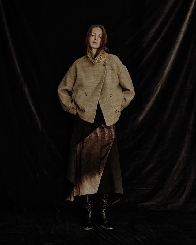 日本ENSW THOUSAND TWEED DOUBLE COAT 2色