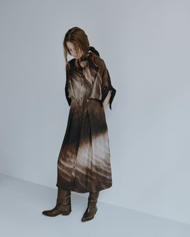 日本ENSW FUMON PRINT ROLL UP TRIP SHIRT