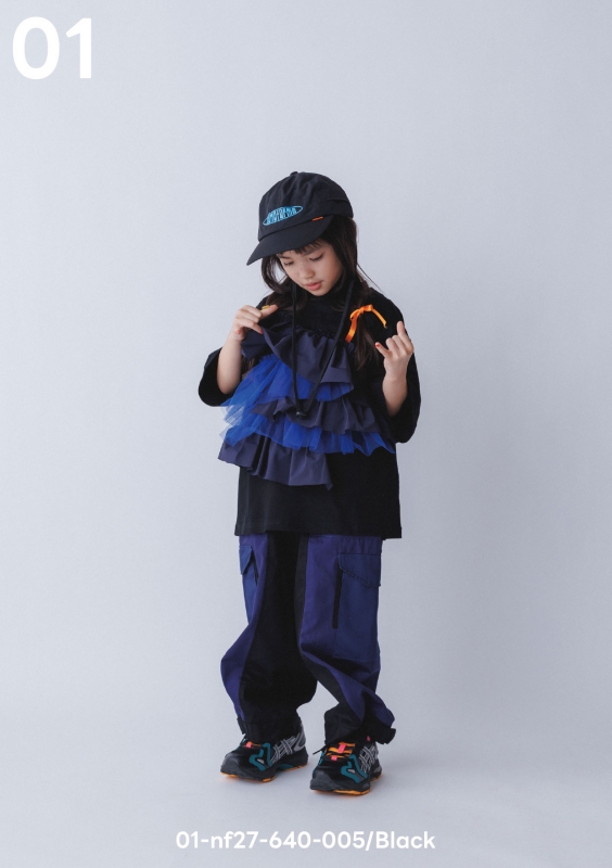 日本伊努伊努 撞色拼接工裝褲 2色 大人款