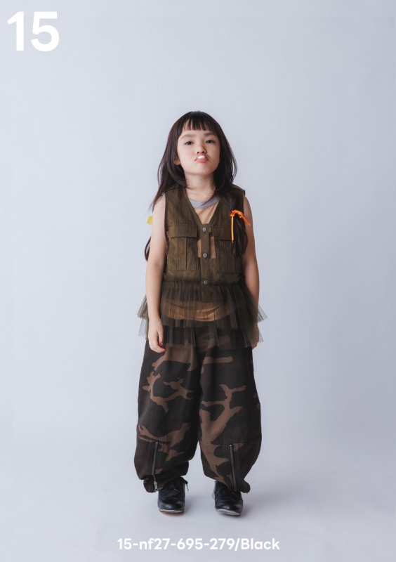 日本伊努伊努 前拉鍊迷彩寬褲 2色 大人款