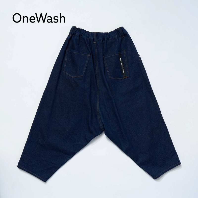 日本伊努伊努 拼接牛仔寬褲 2色 大人款