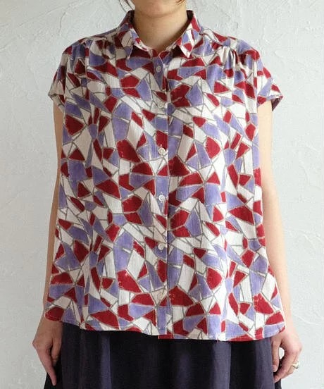 日本品牌 鏡子圖騰球童襯衫 三色 size