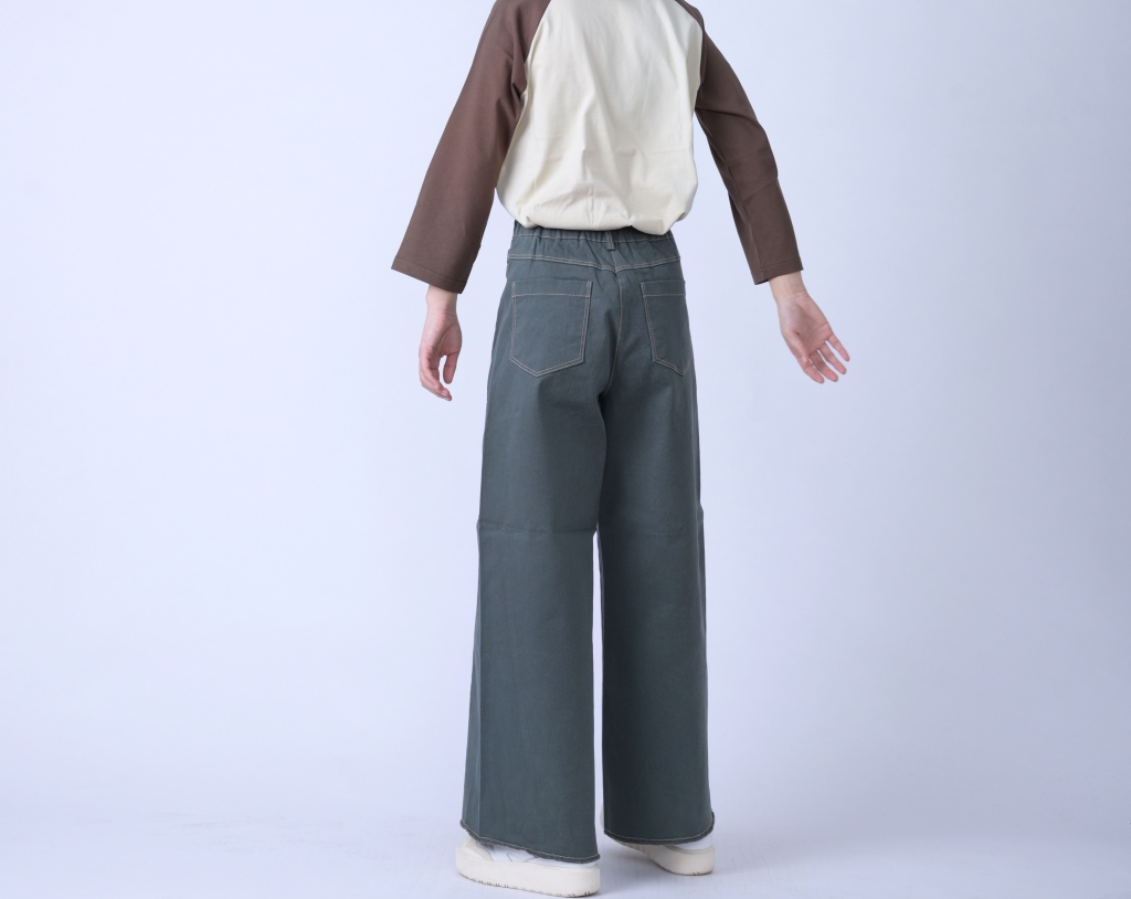 韓 褲管不規則長褲 3色 size