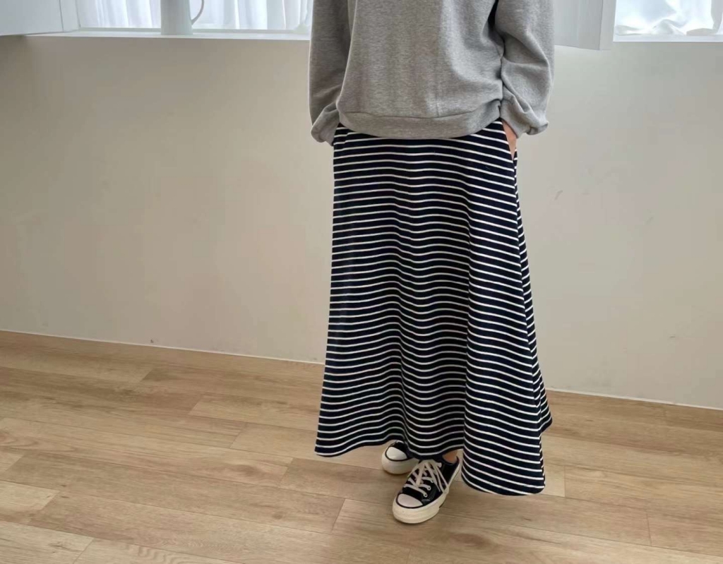 韓 條紋長裙 2色 size