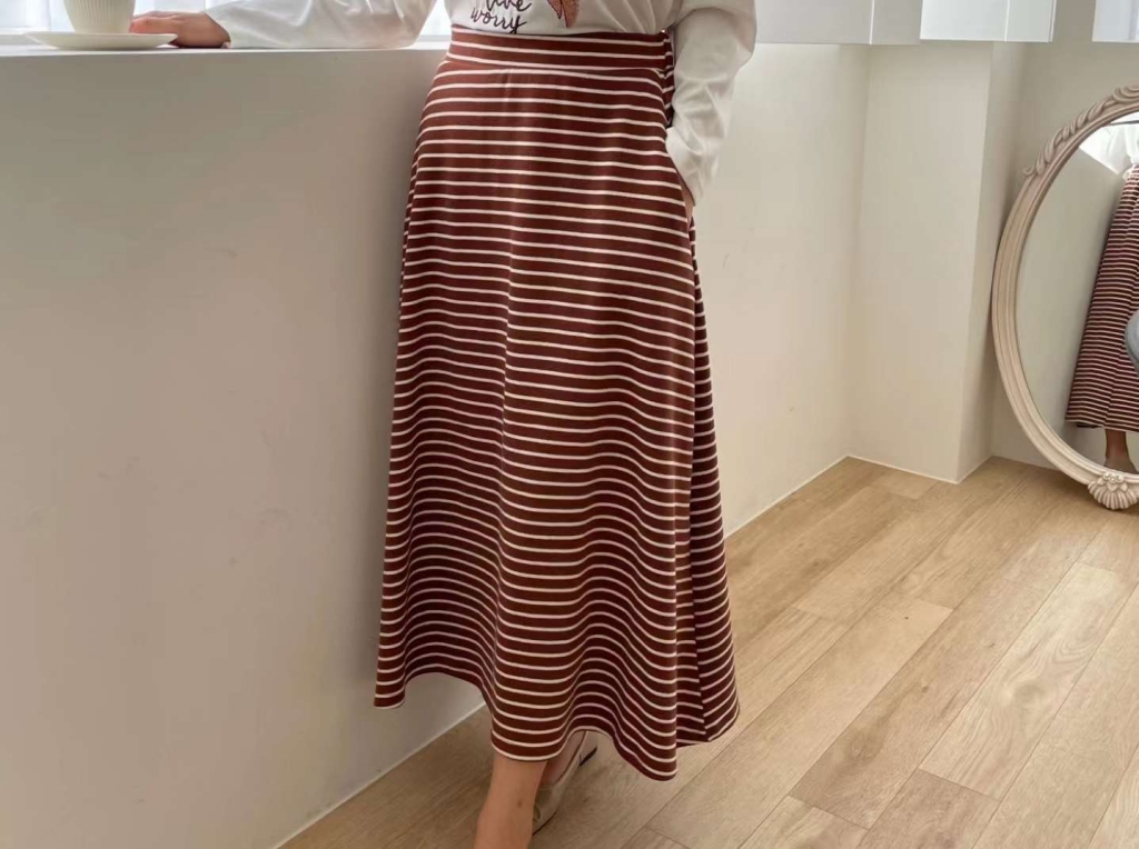 韓 條紋長裙 2色 size