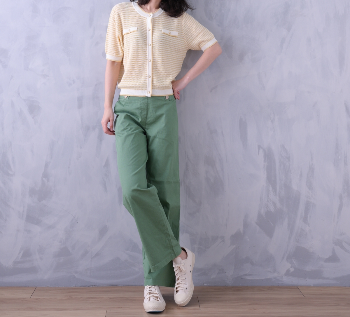 韓 口袋釦環長褲 3色 size