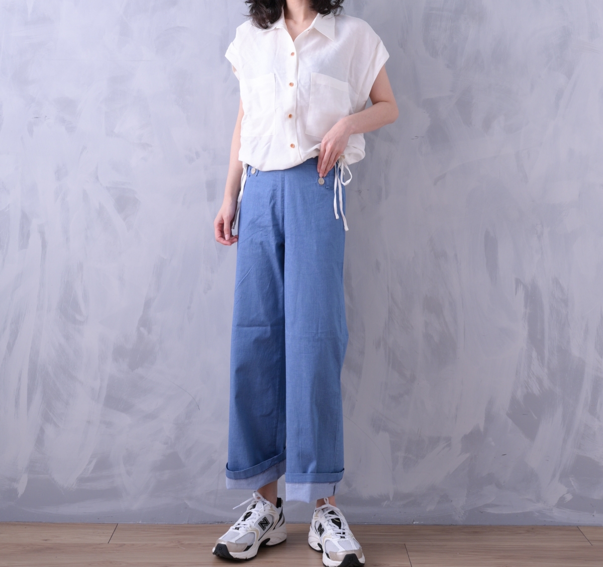 韓 口袋釦環長褲 3色 size