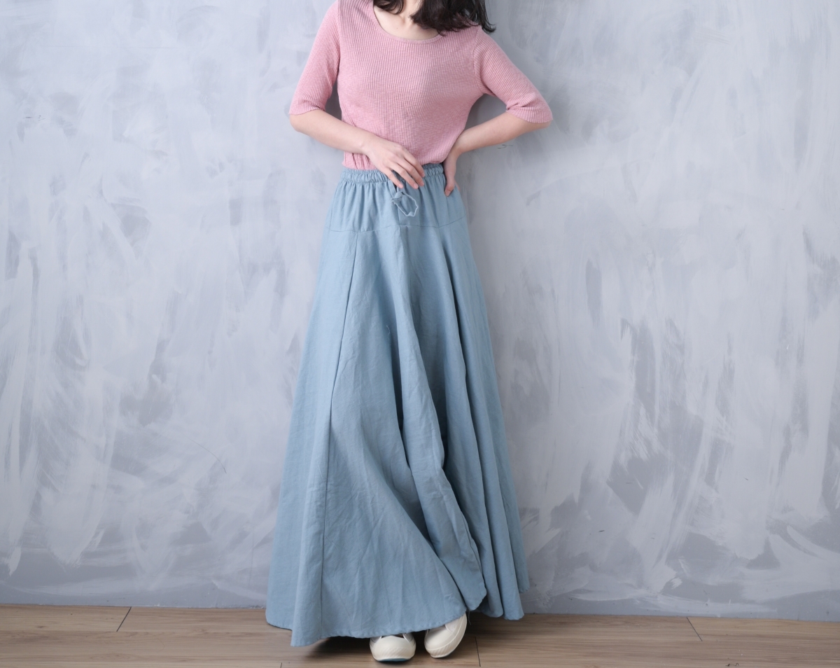 韓 棉麻長裙 4色 size