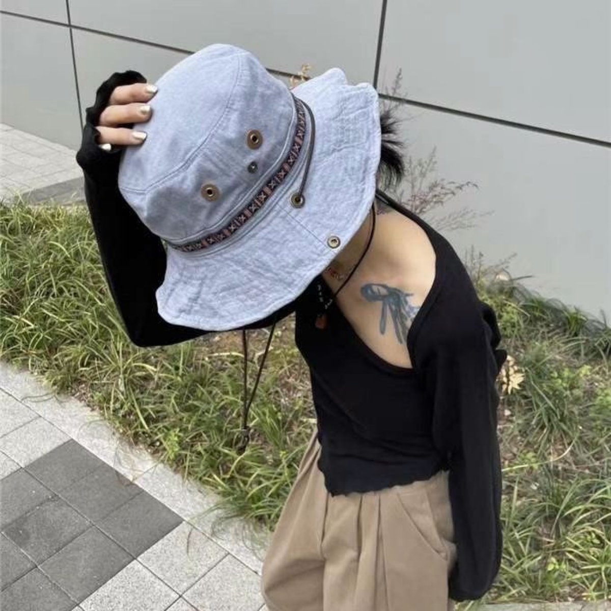 韓 圖騰圓帽 3色 size