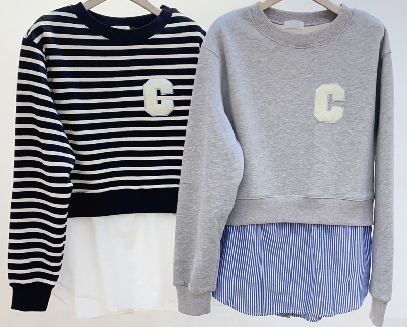 韓 假兩件式C上衣 2色 size