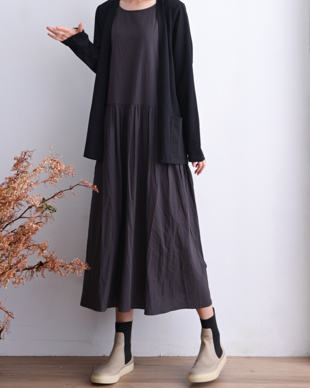 韓 假兩件式長洋 2色 size