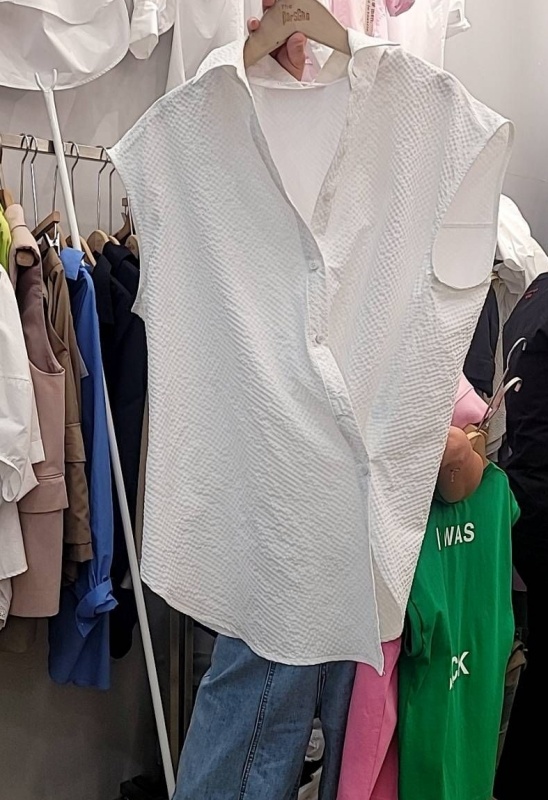 韓 泡泡布襯衫 2色 size