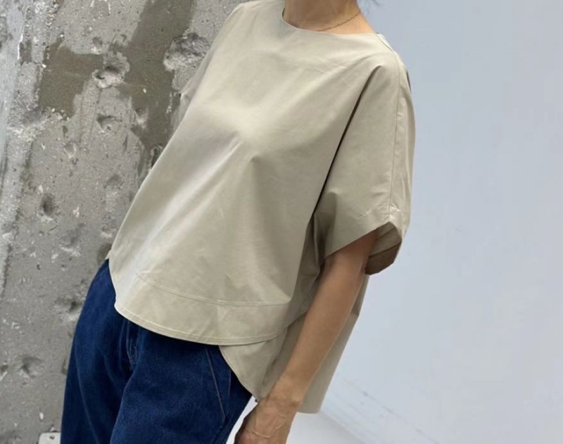 韓 後拉鍊圓領上衣 3色 size