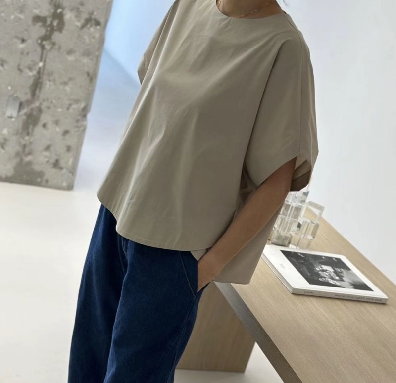 韓 後拉鍊圓領上衣 3色 size