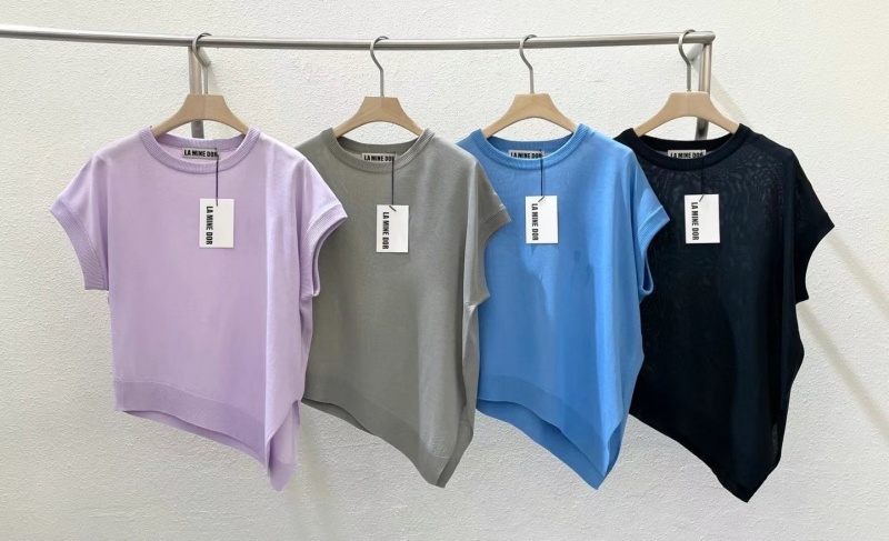 韓 不對襯袖斜邊上衣 4色 size
