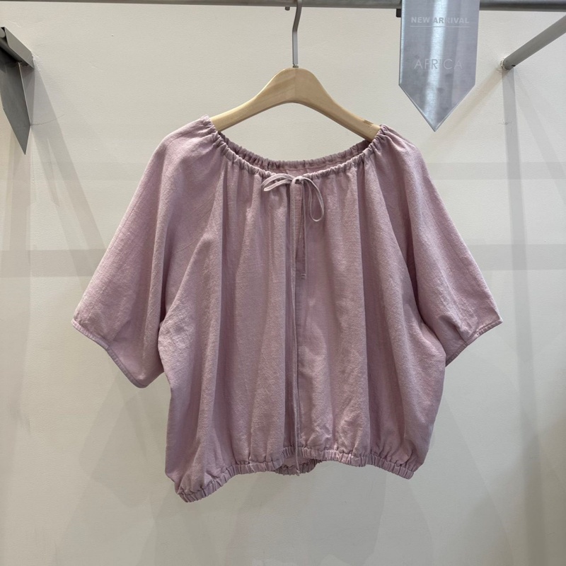 韓 綁帶圓領上衣 3色 size
