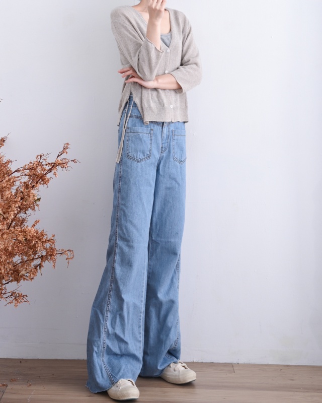 韓 前小口袋牛仔褲  size
