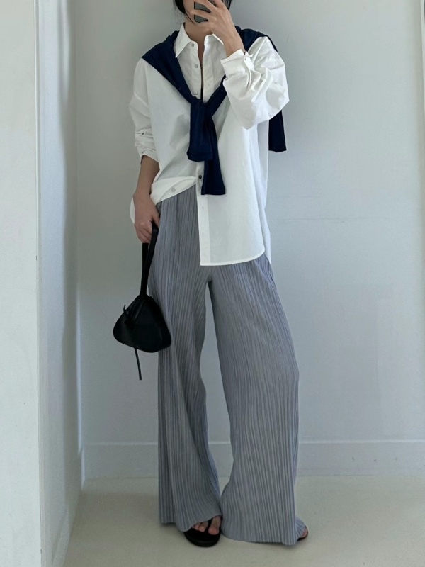 韓 細壓摺長褲 3色 size