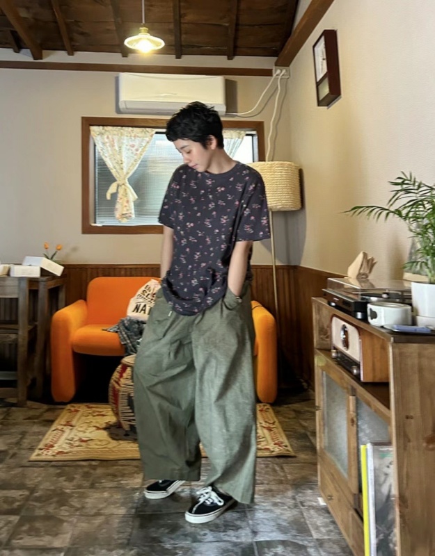 韓 洗舊刷色大寬褲 3色 size