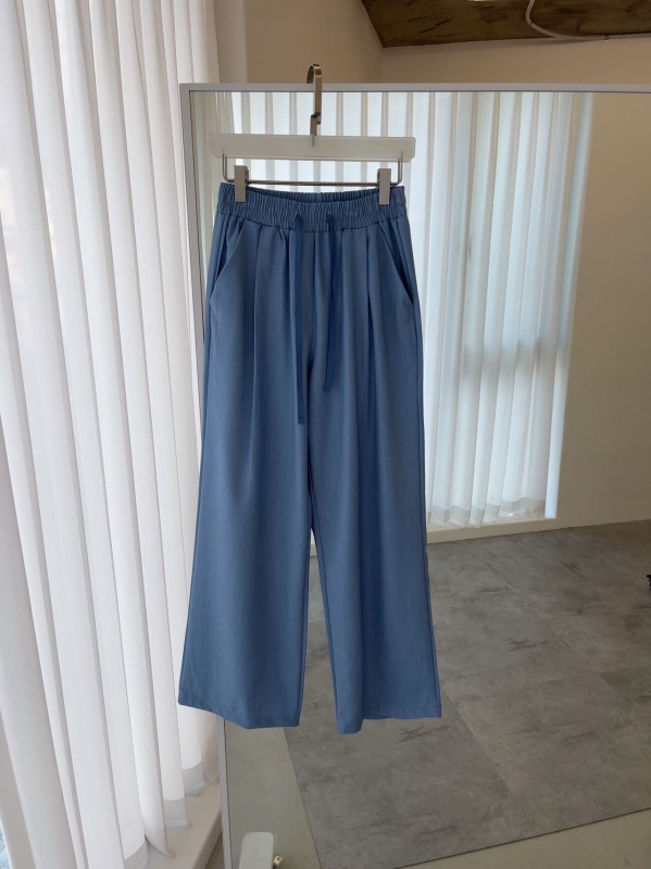 韓 腰鬆緊綁帶小寬褲 2色 size