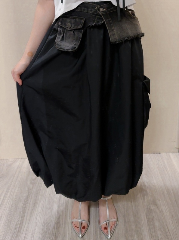 韓 牛仔口袋造型長裙 2色 size