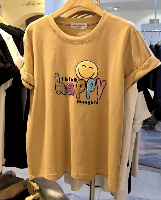 韓 黑皮笑臉上衣 3色 size