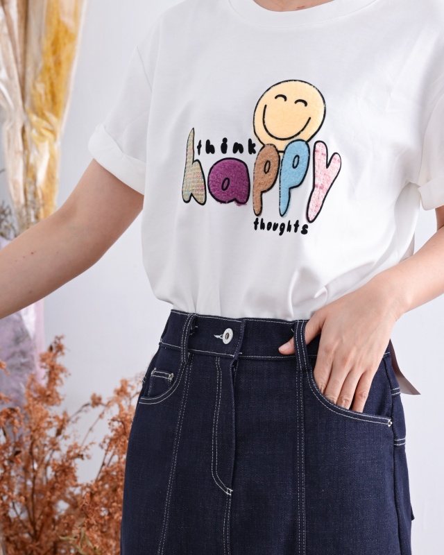 韓 黑皮笑臉上衣 3色 size