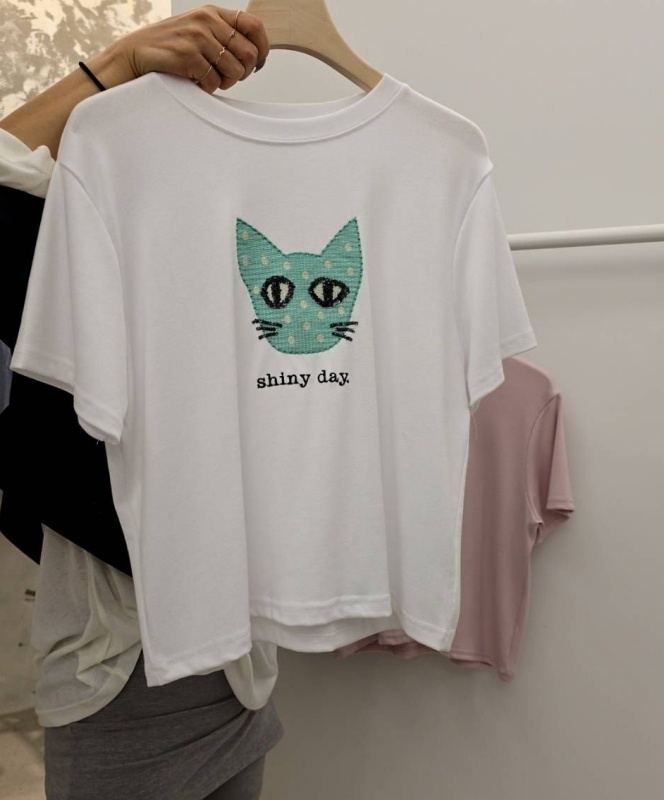 韓 亮片貓貓上衣 3色 size