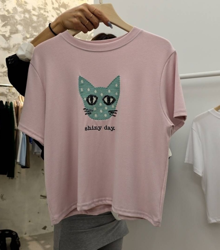 韓 亮片貓貓上衣 3色 size