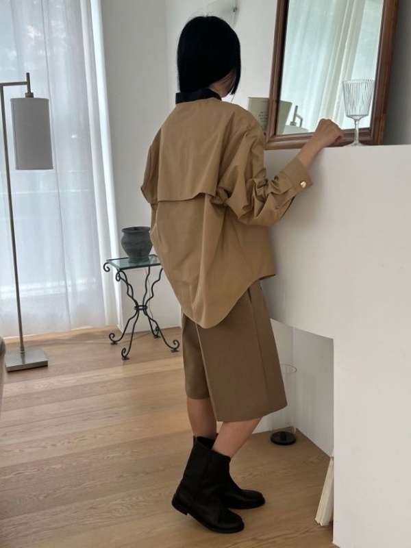 韓 領配色襯衫 3色 size