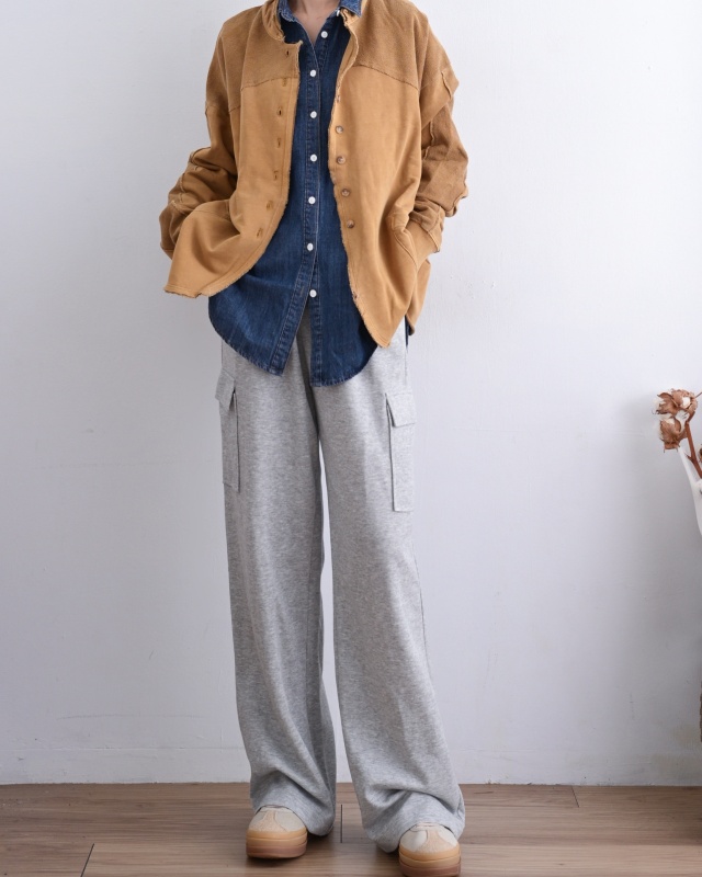 韓 中藍牛仔襯衫 size