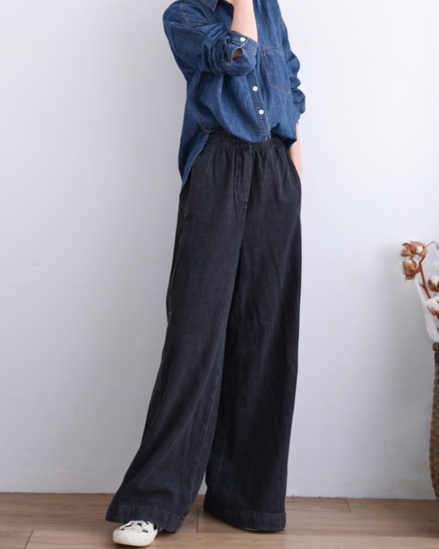 韓 中藍牛仔襯衫 size