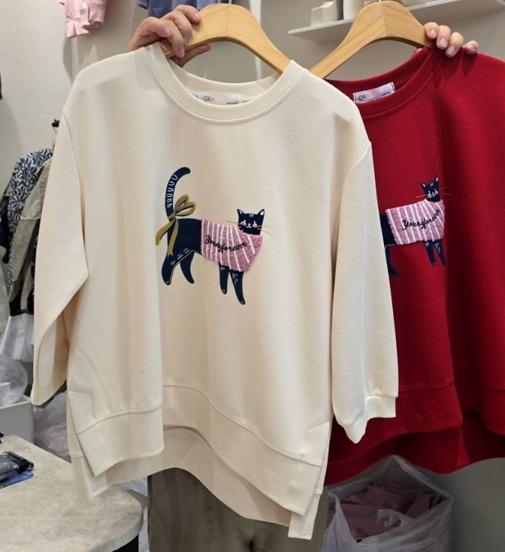 韓 穿條文衣貓咪 3色 size